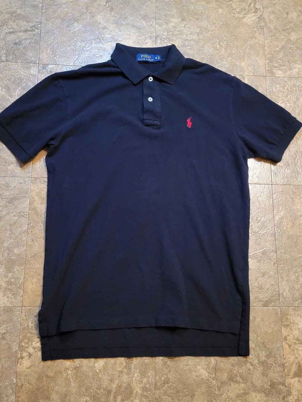 Polo Ralph Lauren Polo Shirt Mens Medium M Black Short Sleeve Preppy Classic